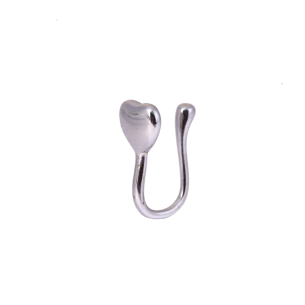 Cross-Border U-Shaped Clip Copper Inlaid Zircon Star Non-Pierced Jewelry Piercing Accessories Ring Nose Stud Wholesale_voghion.com