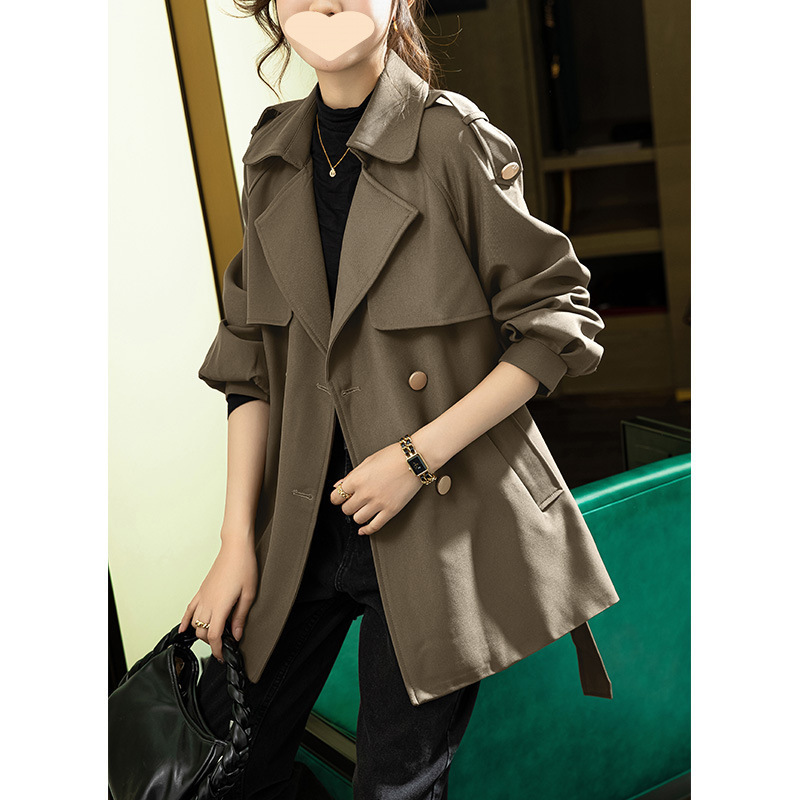 Windbreaker Coat Women's Small 2025 New Spring and Autumn Style Mid-length High-end Sense Coat Popular This Year