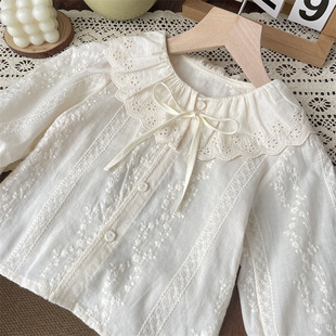 Girls Baby Children's Lace Lapel Shirt Bottoming Shirt Princess Top