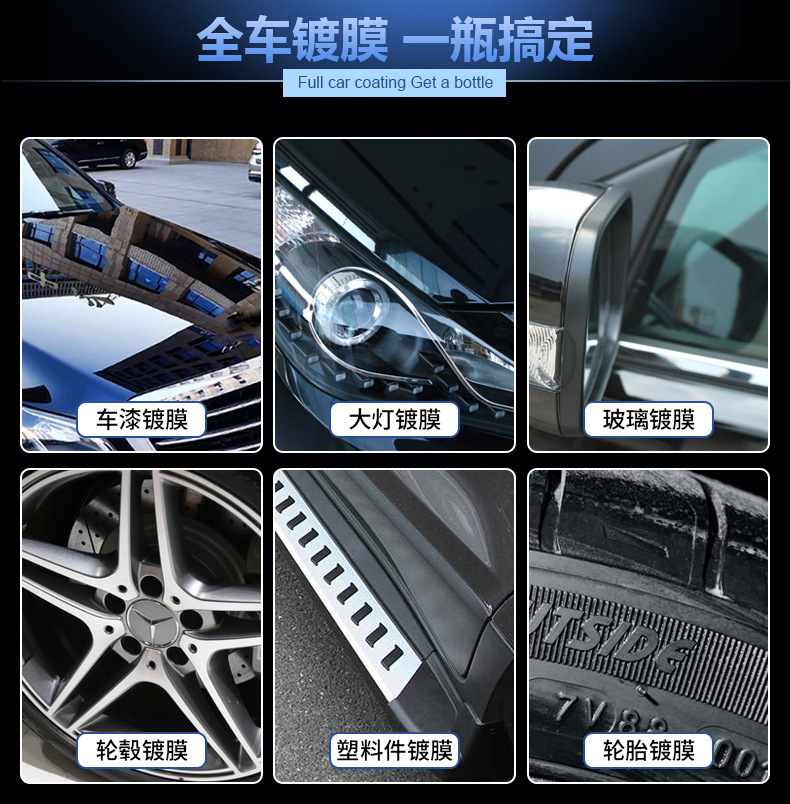 Factory Direct Sales of Nano Crystal Coating Agent, Powerful Water Repellent, Brightening Car Paint, Sun Protection, Anti-Fouling Maintenance, One Spray, One Wipe