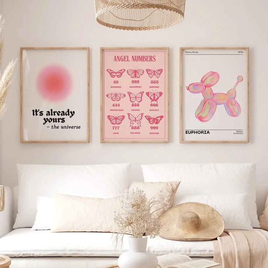 Pink Angel Digital Poster Print Flower Market Exhibition Gallery Wall Art Canvas Painting Living Room Decoration Picture 3