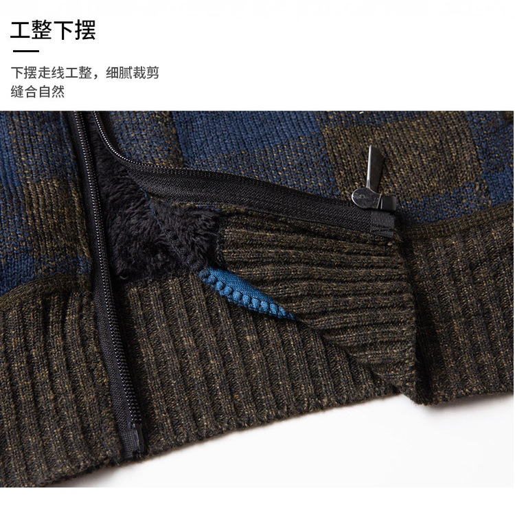 Comercio exterior otoño y invierno nuevo estilo de hombre con camisa de punto cálida y gruesa chaqueta con capuchón casuales chaqueta de cuadrícula