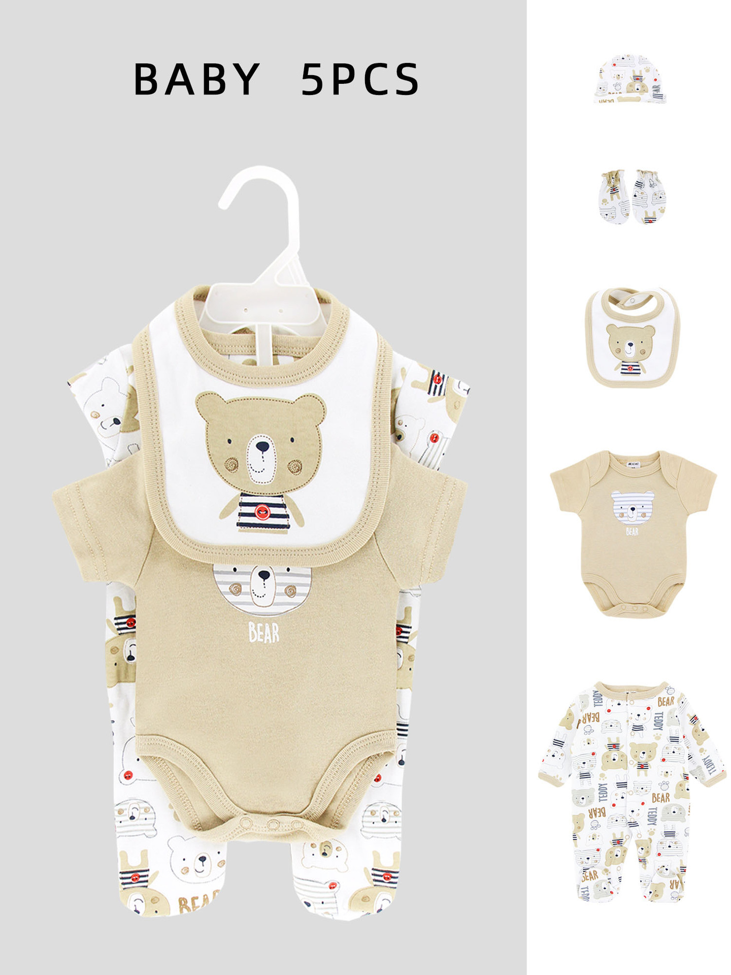 Trajes de bebés recién nacidos, ropa de algodón separada, ropa de escalada, bolsa de bebés de luna llena, ropa interior, caja de regalo.