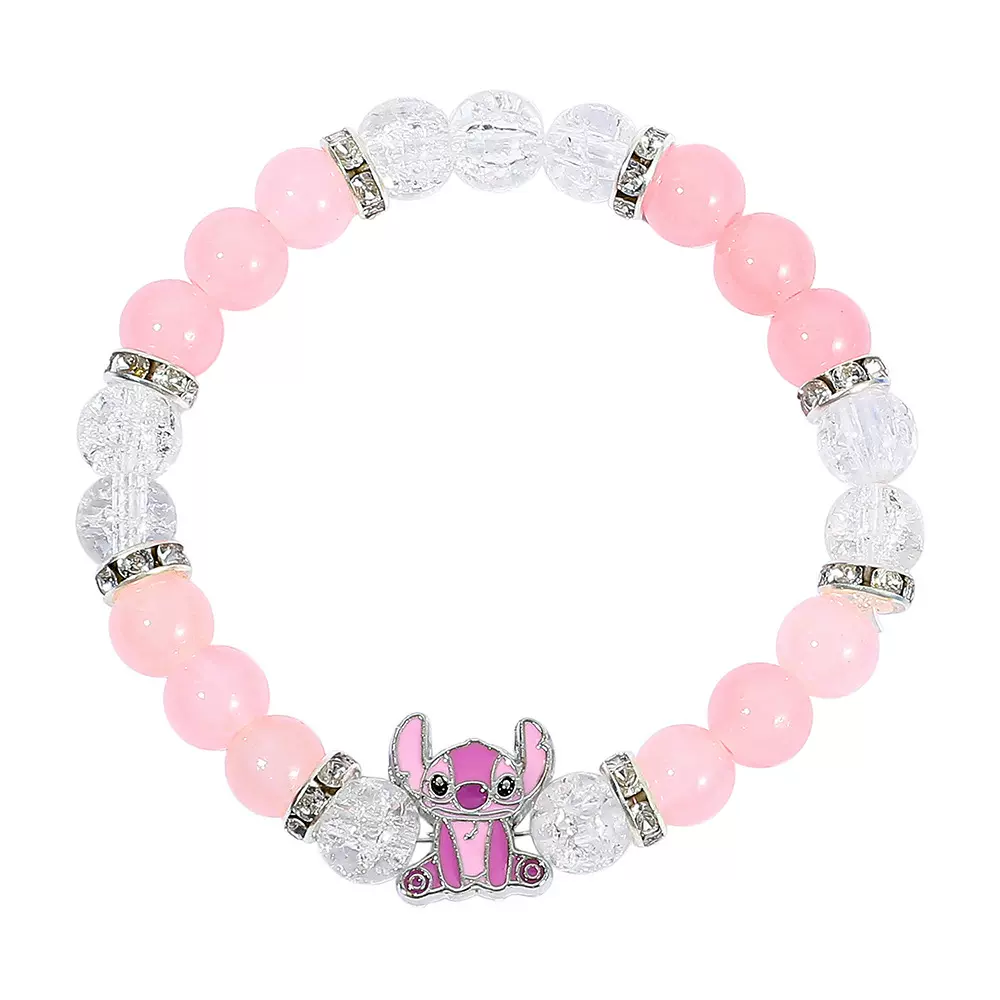 AliExpress亚马逊跨境热销蓝色粉色小众串珠史迪仔卡通友谊手串女