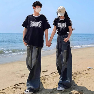 Summer Pure Cotton Short-Sleeved T-Shirts for Couples, Lazy Loose Niche Design Tops for Men and Women, Student Trendy Brand Class Uniforms
