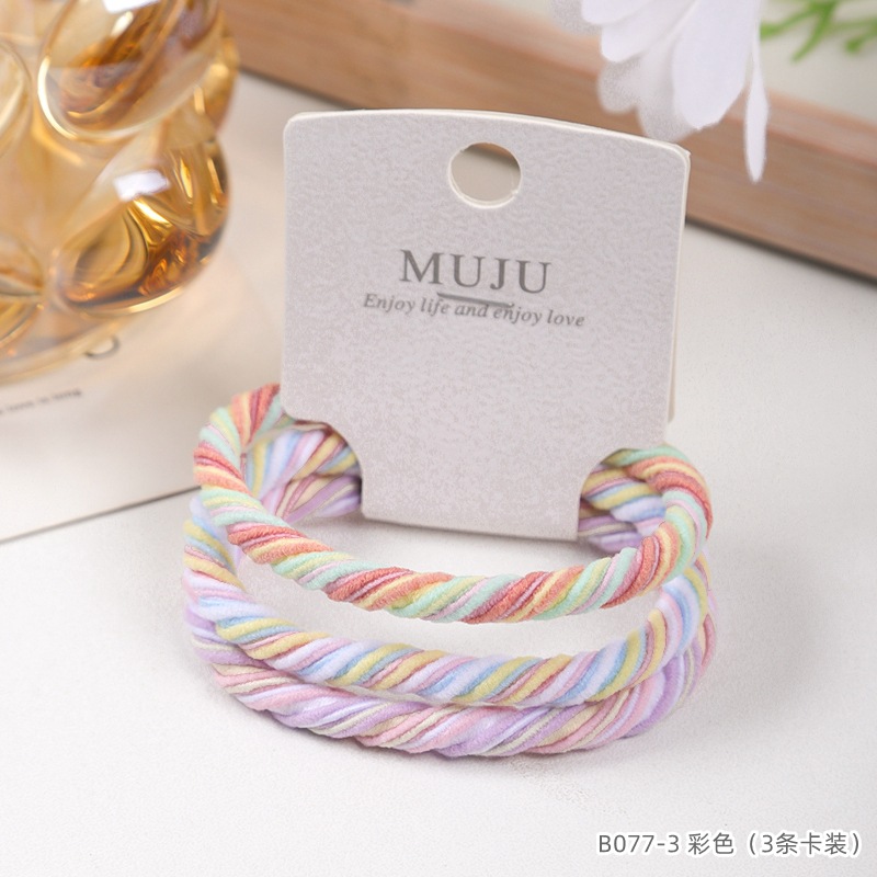 [Carga de tarjeta] sensación de alto nivel coreano de cabello de código de barras de moda de alta elasticidad de cabello anillo de cabello correa de cola de caballo