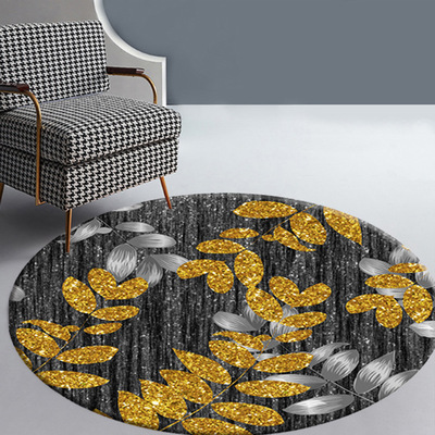 现代简欧客厅卧室圆形地毯电脑椅吊篮椅地垫波斯床边垫跨境代发|ms