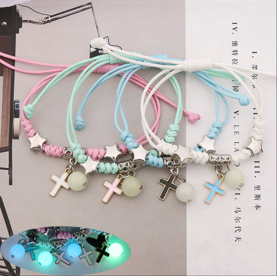 블랙 블루 핑크 화이트 크로스