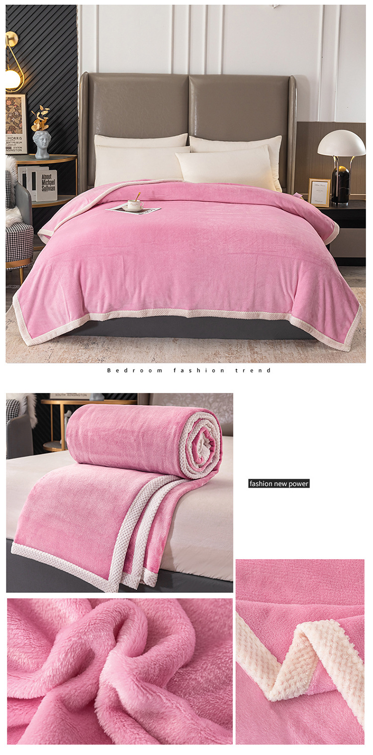 Unisex-Promi-Heißverkauf doppelseitige verdickte Milchsamtdecke Flanelldecke Steppdecke Winterlaken kleine Decke Nickerchendecke_voghion.com