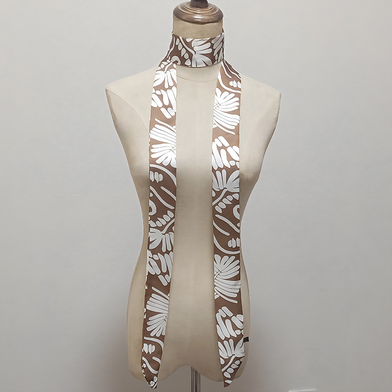 韓国版の細い細い長さの小さいスカーフの女性はバッグの取っ手を縛って春夏の秋のシフォンのプリントの小さいスカーフのマフラーを持ちます。|undefined