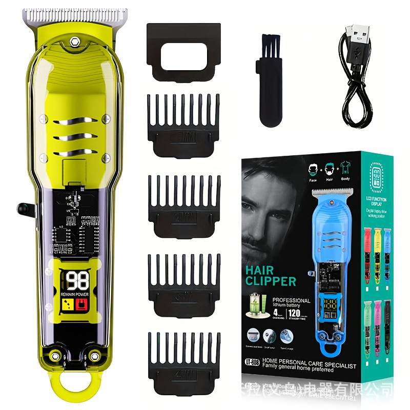 Cortadora de pelo transparente para peluquería, cortadora de pelo especial, barbería profesional, afeitadora eléctrica