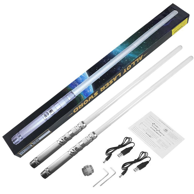 Transfronteriza Amazon Star Wars espada láser sable de luz de Metal 7 colores RGB efecto de sonido de inducción que cambia de color recargable