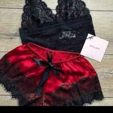 欧美外贸情趣内衣蕾丝分体三点性感吊带 透视睡衣睡裤套装批发