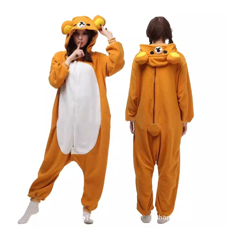 [Японская оригинальная версия Rilakkuma Kigurumi взрослый комбинезон пижама Мишка-падер]
