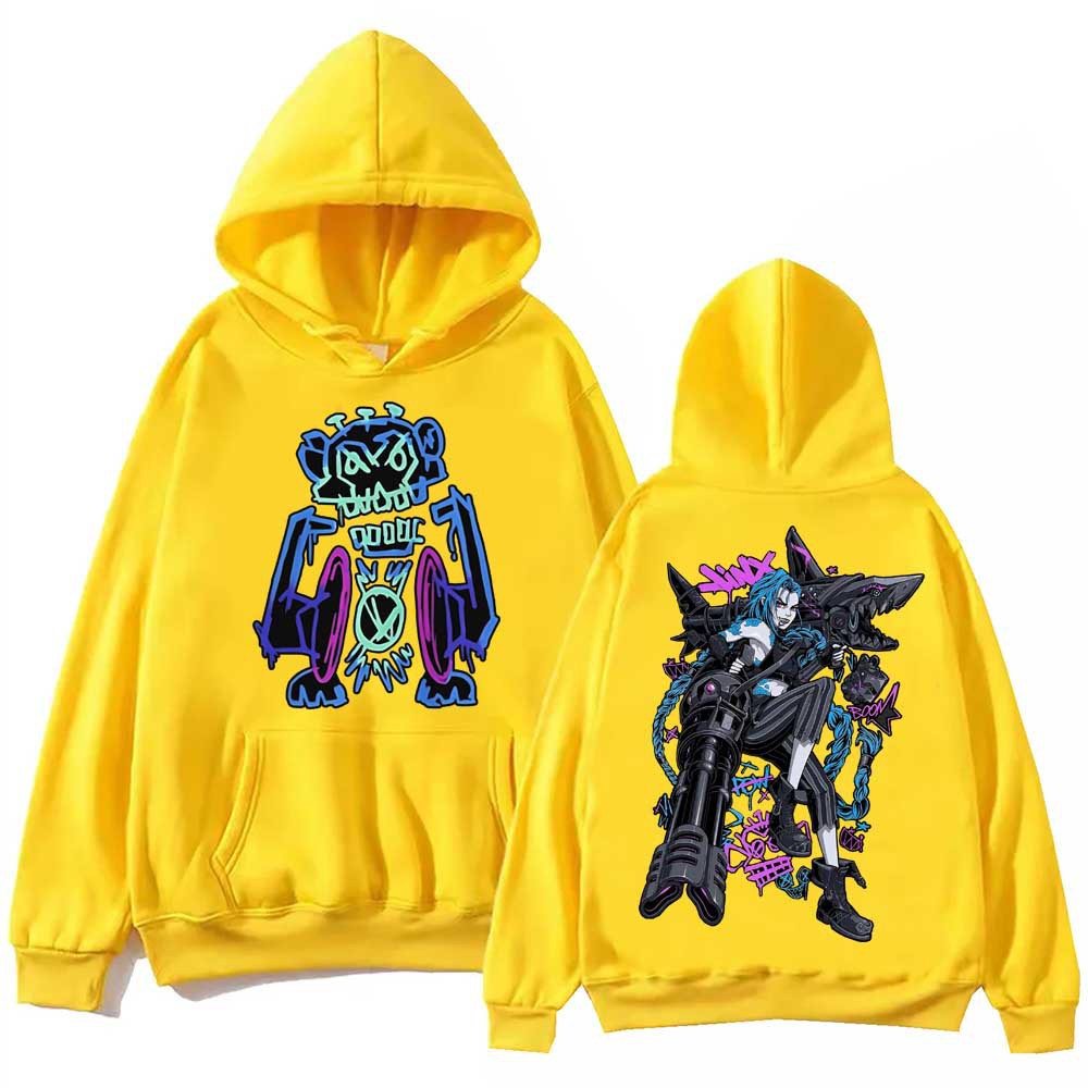 Arcane Jinx Graffiti Hoodie Harajuku Hip Hop Pullover Tops