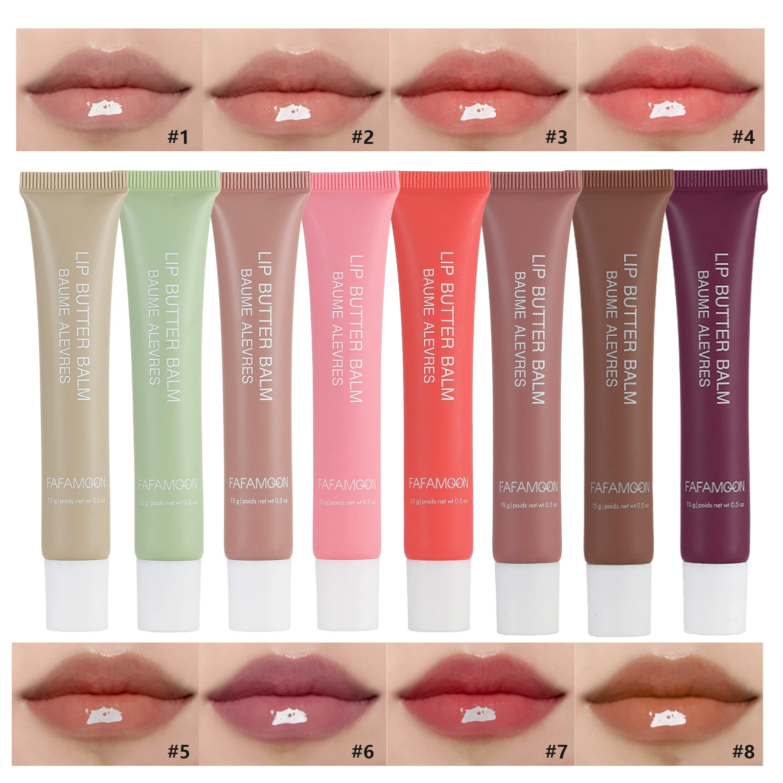 Бальзам для губ Cross-border Butter Multi-Pregnancy, 8 цветов, увлажняющий блеск для губ, увеличивающий объем губ, увлажняющий, осветляющий, увлажняющий глазурь для губ FAFAMO
