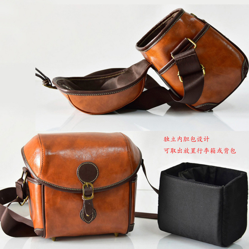 캐논 마이크로 단일 카메라 가방 R5 R6 RP M6 M5 M50II M 100 200D 가죽 가방 SX 60 250D R3