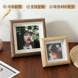 照片框中空立体相框画框空框木质拍立得相框摆台小相框正方形摆件