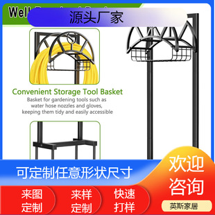 Garden Hose Holder Removable Water Hose Bracket Freestanding Heavy Duty Iron Hose Hanger Water Pipe Storage Rack