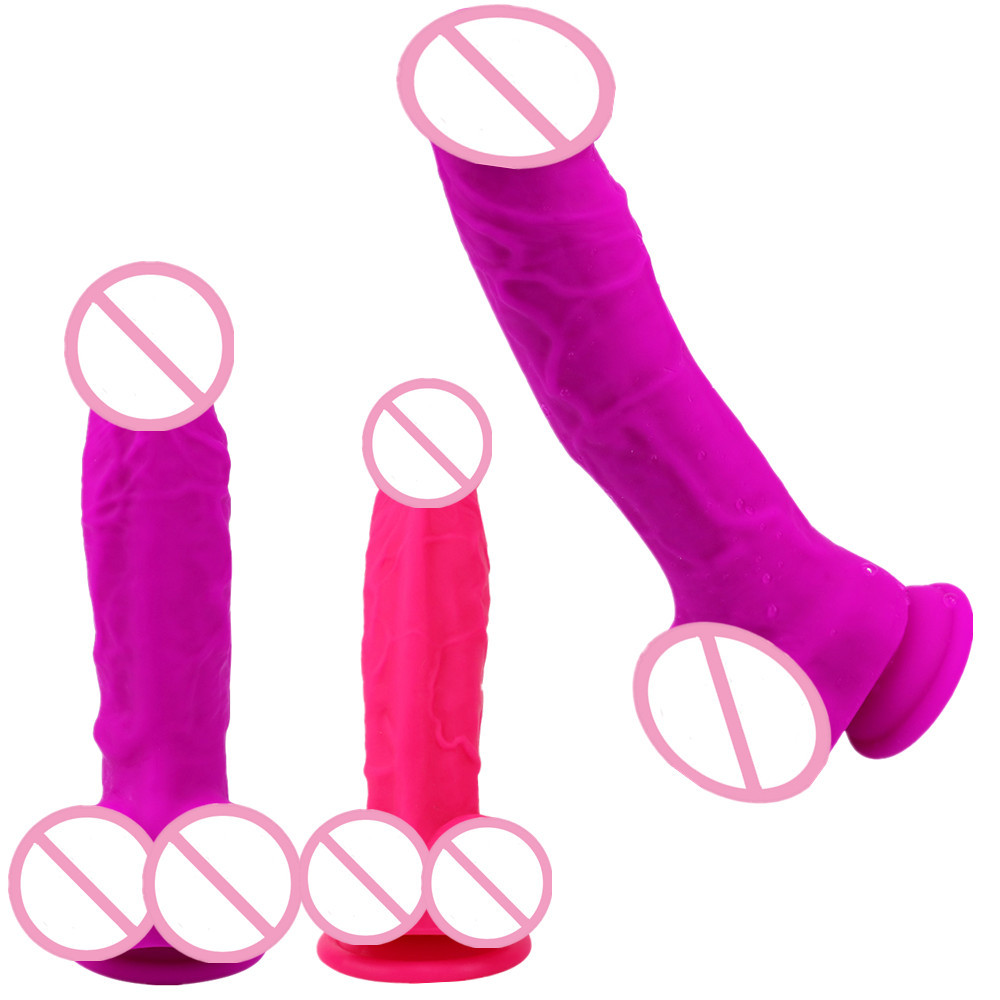 Realistic pink-purple purple silicone lifelike toy for adults