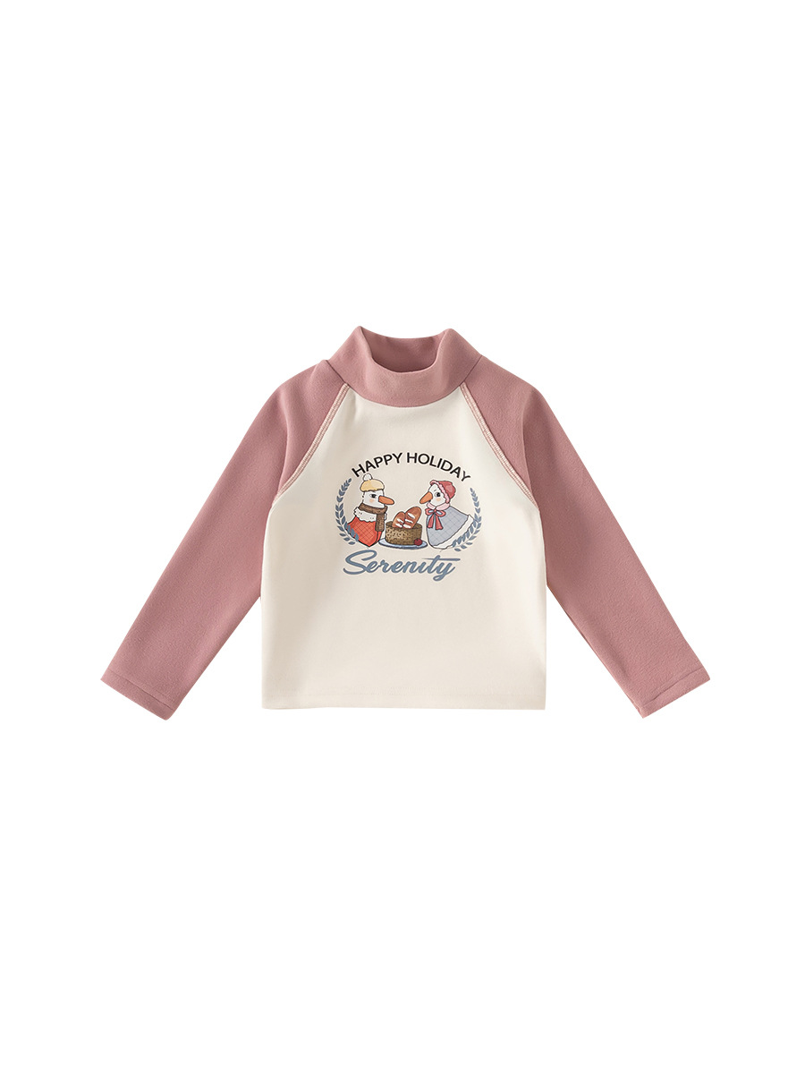 Youbao Ropa Infantil para Niñas, Camiseta de Manga Raglán con Cuello Redondo, Invierno, Nuevo Estampado de Dibujos Animados de Wuxing, Top de Invierno para Niña Pequeña
