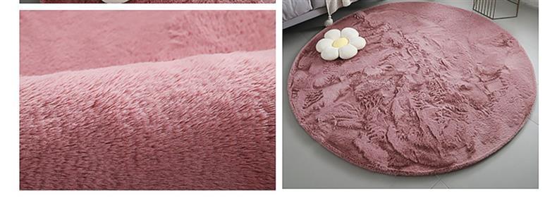 Imitation Rabbit Fur Round Carpet Ins Style Accessible Luxury Thickeneded Living Room Coffee Table Blanket Plush Dressing Table Bedroom Bedside Mat