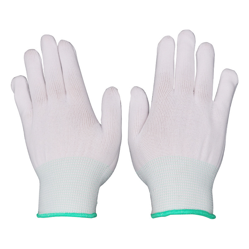 PU recubierto de dedos guantes recubiertos guantes revestidos guantes de trabajo antiestáticos libres de polvo blanco resistentes al desgaste guantes de seguro laboral al por mayor