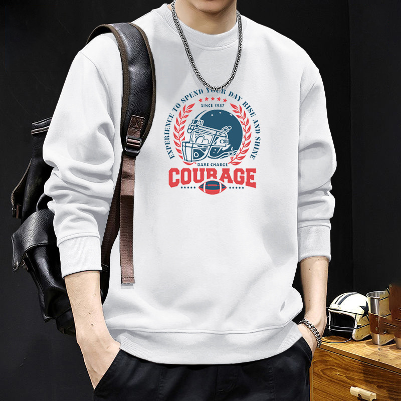 Suéter pesado para hombres primavera y otoño cuello redondo chaqueta de otoño nuevo chaqueta de hombre adolescente estadounidense