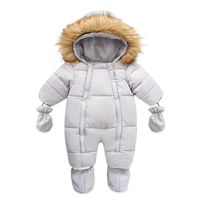 Double zipper fur collar gray