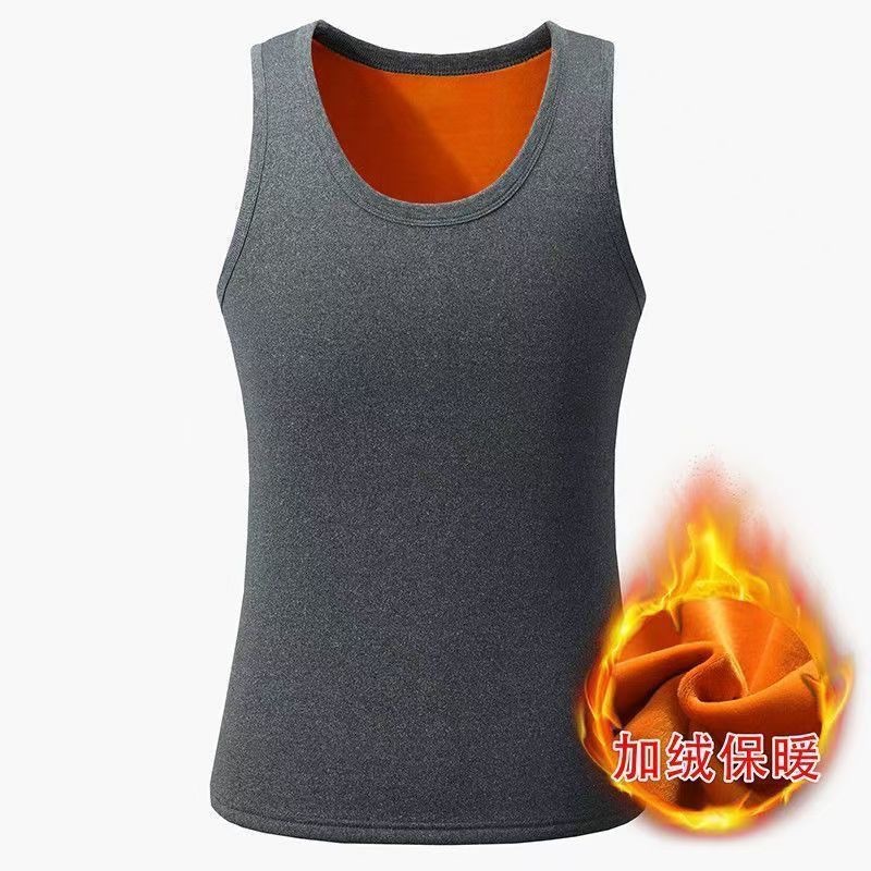 Agregue terciopelo engrosado, imprescindible para hombres y mujeres en invierno, camisa de fondo ajustada, chaleco de terciopelo dorado, ropa interior térmica, chaleco de terciopelo, todo fósforo