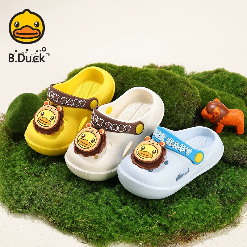 Маленькая желтая утка EVA детская пещерная обувь для мальчиков Летняя новая мода мультяшная садовая обувь для девочек с каблуками холодные тапочки