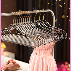 Acrylic hanger for women, invisible, home use, transparent plastic, clothing store, cute, crystal gold powder, drying, anti-slip, dropshipping