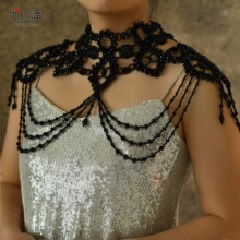 优拉潘 VG09欧美珍珠身体链 宴会派对礼服新娘伴娘手工珍珠披肩链