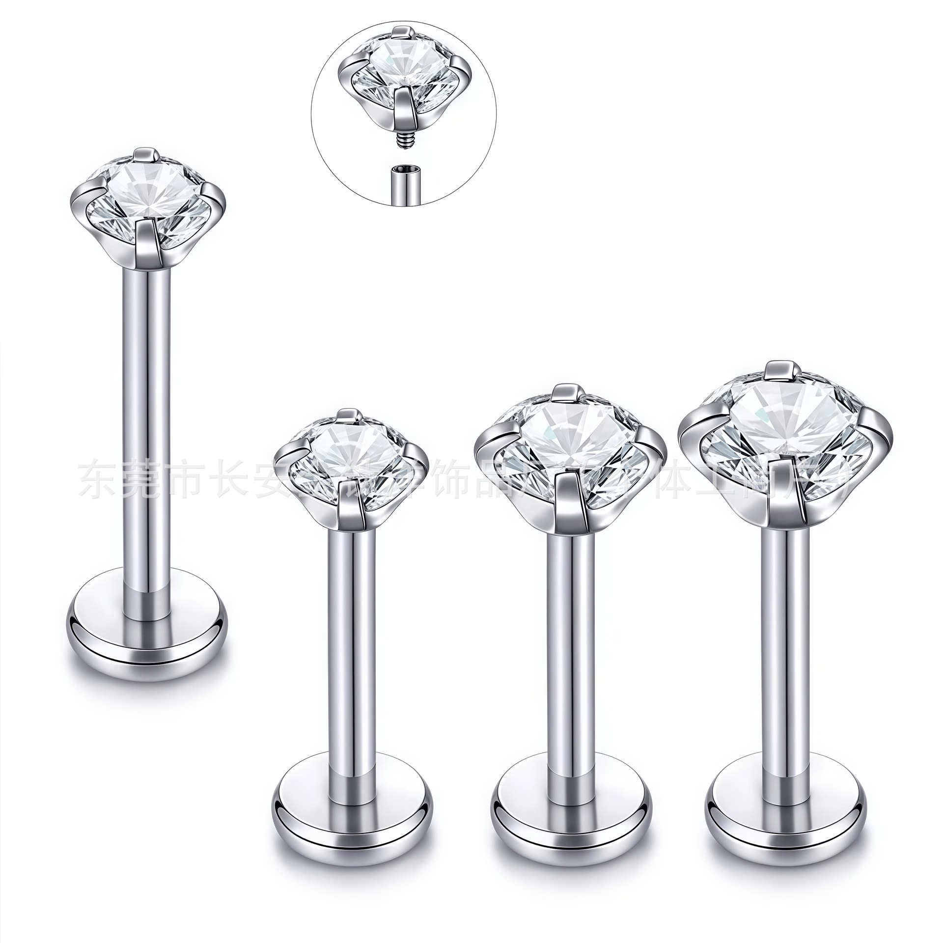 Labret piercing jewelry detail image