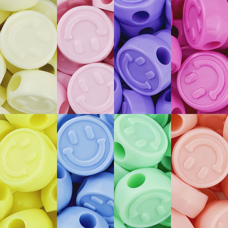 20mm Acrylic Round Smiley Face Beads, Large Hole Expression Beads, Loose Beads, Handmade Materials, DIY Jewelry Accessories 20mm Acrylic Round Smiley Face Beads, Large Hole Expression Beads, Loose Beads, Handmade Materials, DIY Jewelry Accessories