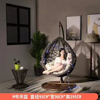 Silla de vid colgante azul balcón doméstico sala de estar patio columpio suelo perezoso ocio sofá silla creativo nido de pájaros cesta colgante