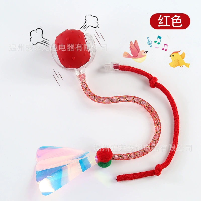 Automatic Interactive Cat Toy Ball, Smart Electric Jumper, Multiple Rope & Bell Options, 80 g