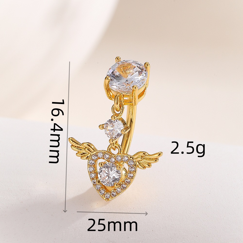 Best Seller Inverted Flower Diamond Navel Ring Body Piercing Jewelry for Women detail image 10