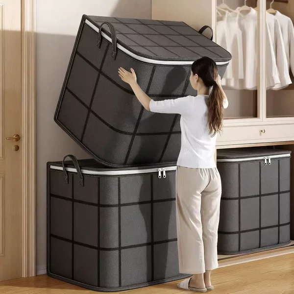 Household Quilt Storage Bag, Thickened, Extra-Large Capacity, Moving Packing Bag, Clothes and Quilt Organizer, Foldable Storage Box