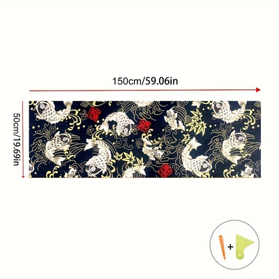 Car interior modification self-adhesive adhesive JDM style fabric self-adhesive ABC column ceiling modification renovation decorations (Car interior film) - koi-black-150cm-50cm