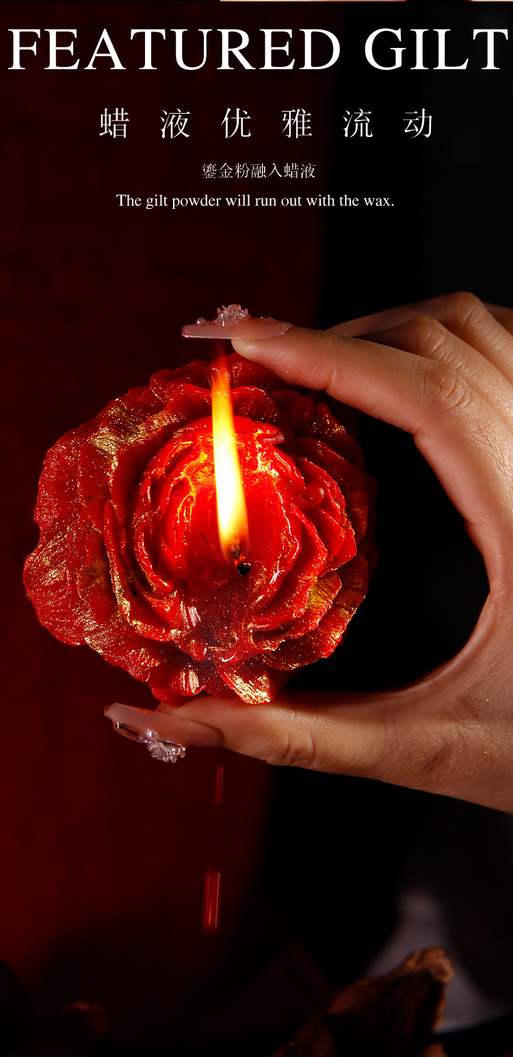 Low Temperature Aromatherapy Candle Red Soy Wax Peony Rose Scented — detail image 5