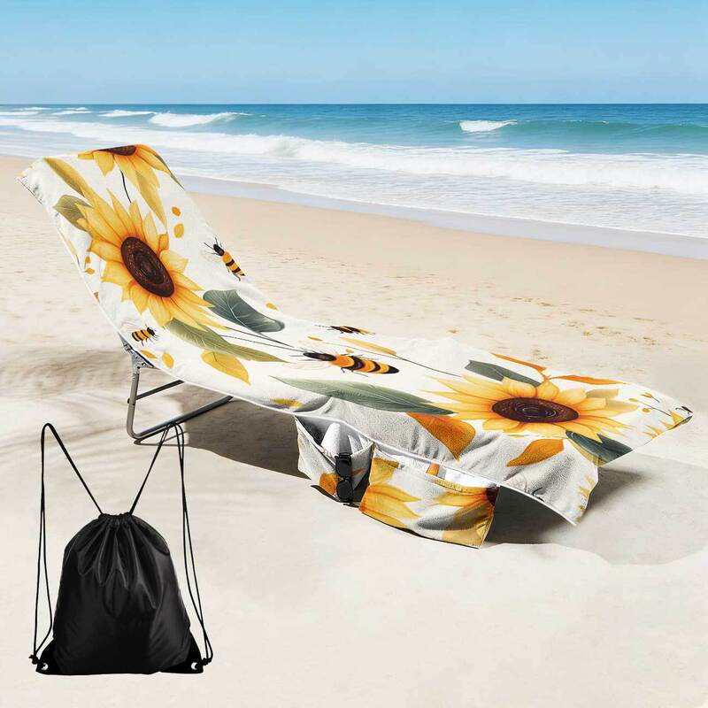 Cross-Border Exclusive Supply of Beach Chair Covers with Storage Pockets, Machine Washable Lounge Chair Covers, and Portable Drawstring Beach Towel 13 Cross-Border Exclusive Supply of Beach Chair Covers with Storage Pockets, Machine Washable Lounge Chair Covers, and Portable Drawstring Beach Towel 13