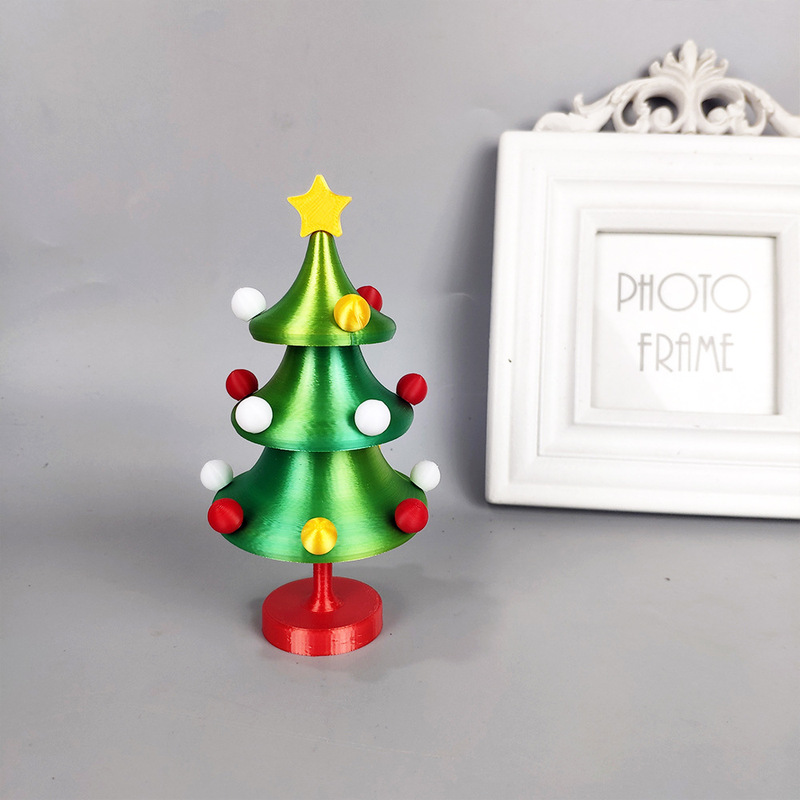 新品3Dプリント会ダンスクリスマスツリークリスマス祭りスイング回転解凍装飾品プレゼント玩具|undefined