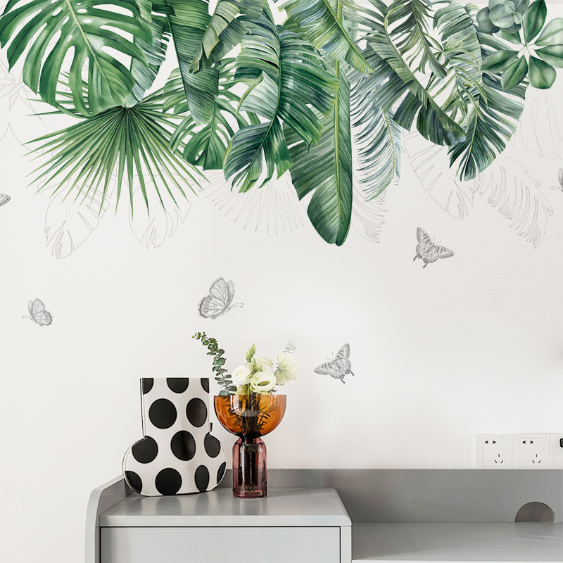 New Fashion Tropical Green Plant Leaf Wall Sticker display picture 7