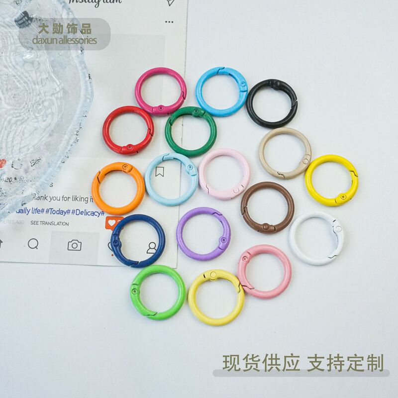 Colorful Spring Rings Candy-Colored DIY Jewelry Accessories Open Spring Clasp Outer Diameter 24mm Hanging Ring Pendant Colorful Spring Rings Candy-Colored DIY Jewelry Accessories Open Spring Clasp Outer Diameter 24mm Hanging Ring Pendant