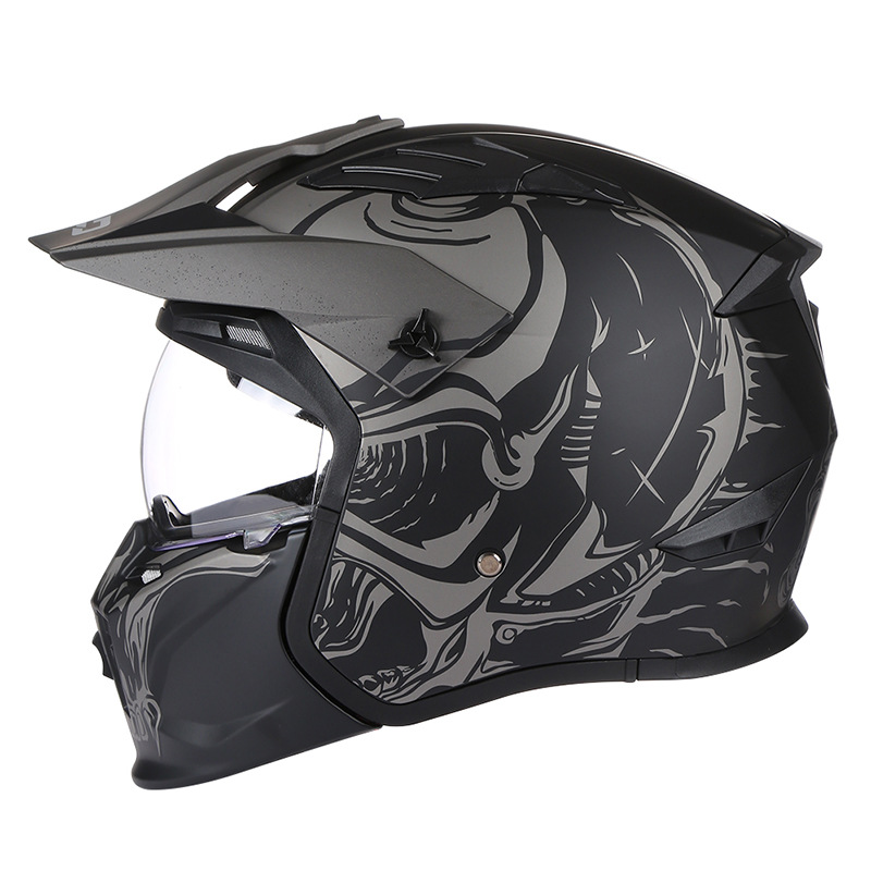 Casco de motocicleta BLD transfronterizo casco completo desmontable casco combinado cuatro estaciones general de otoño de ciclismo medio casco