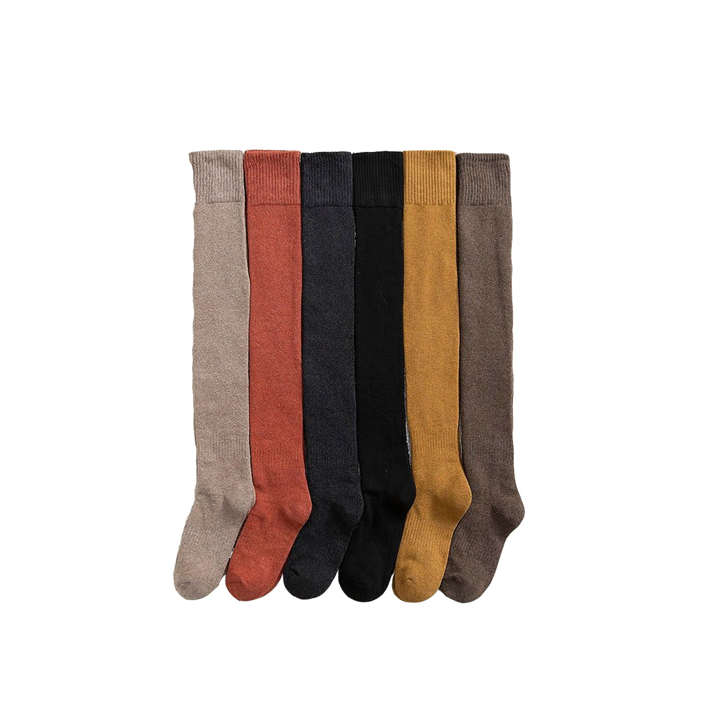 Medias forradas de lana de Invierno para mujer calcetines gruesos sobre la rodilla JK grueso estilo japonés cálido otoño e invierno confinamiento medias altas