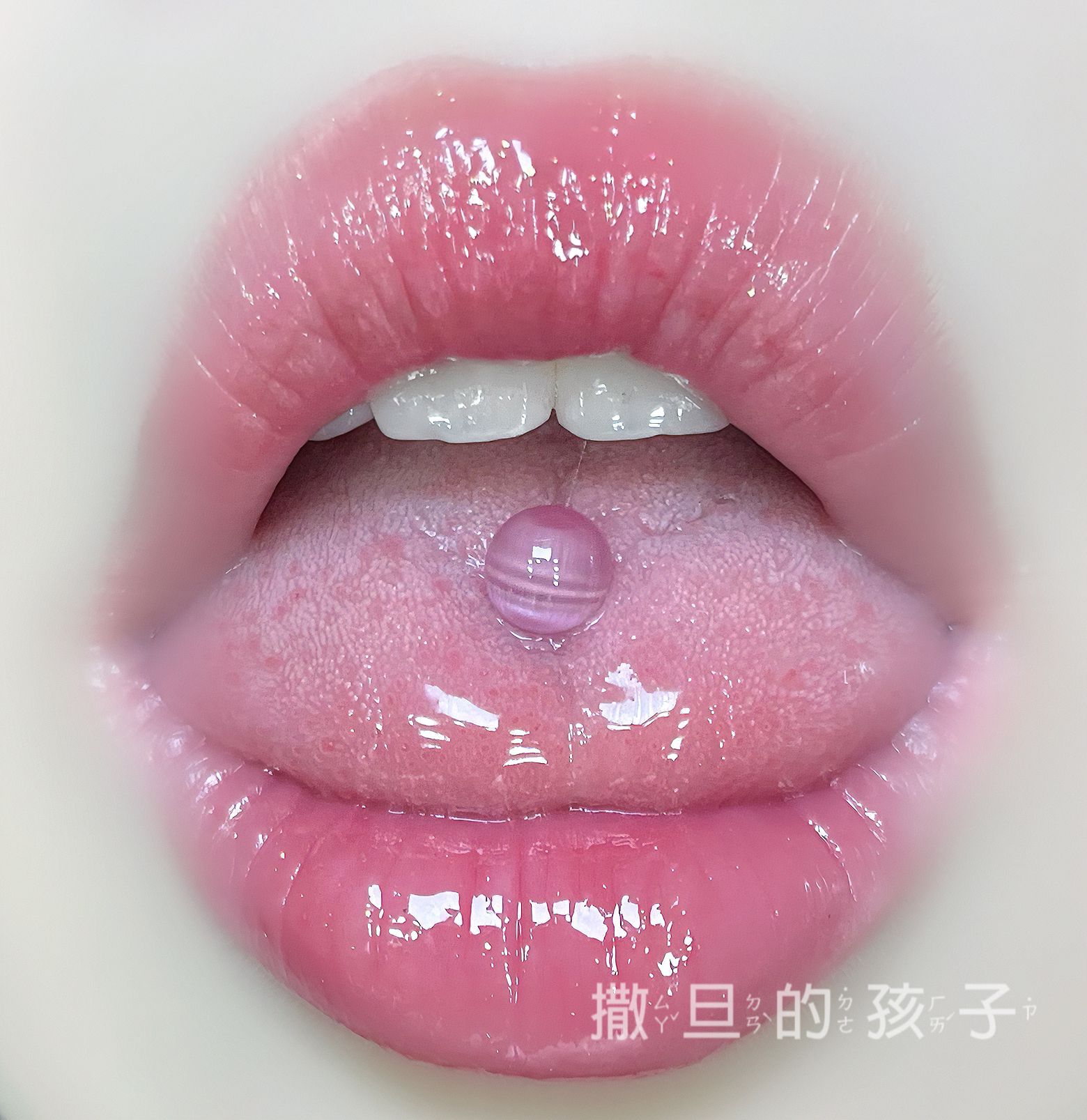 Pointed labret stud close-up product detail