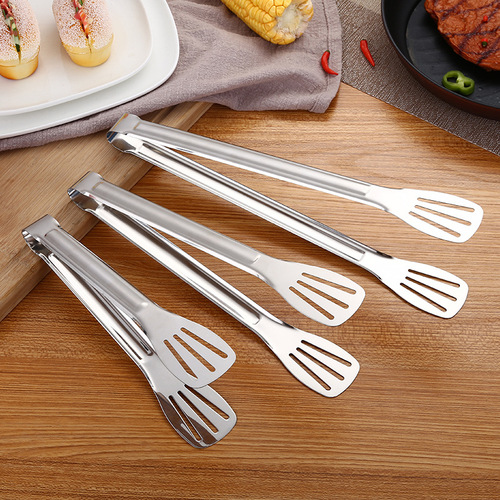 Stainless steel food food tongs salad dessert bread barbecue meat tongs buffet tongs spicy hotpot tongs laser logo