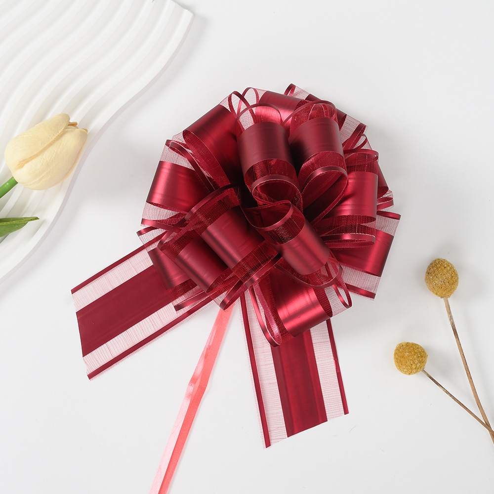 Comercio exterior transfronterizo 50 color metálico mate ajuste de nieve bola de flores regalo de Navidad embalaje de flores tiradas cinta de color